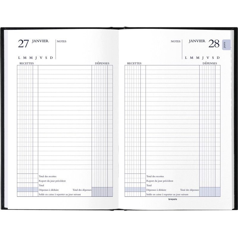 Agenda journalier Brépols Carré Perpétuel de caisse - 14 x 21,4 cm