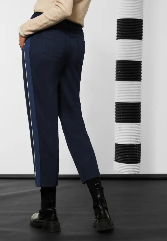 Loose Fit Colourblock Hose - deep blue