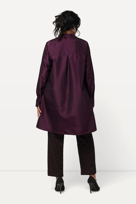 Indoorjacke, feiner Schimmer, A-Linie, Hemdkragen