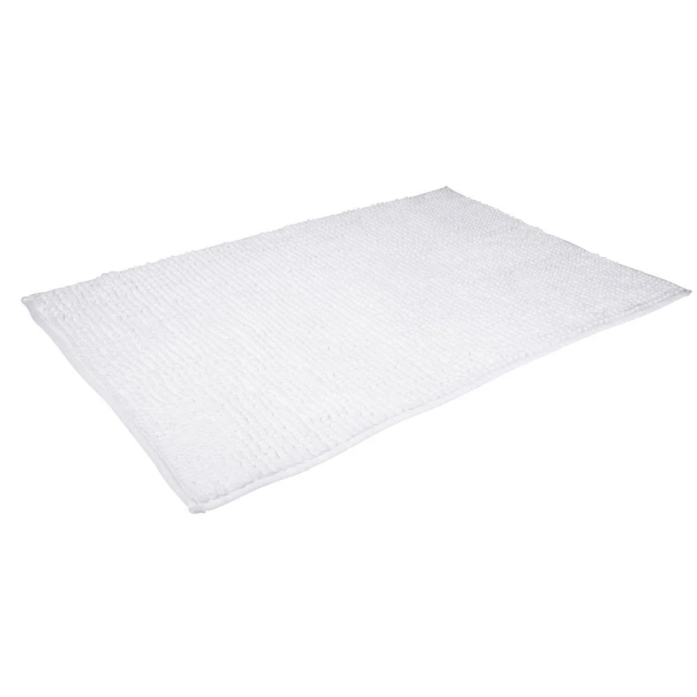Tapis de salle de bain chenille blanc 90x60 cm