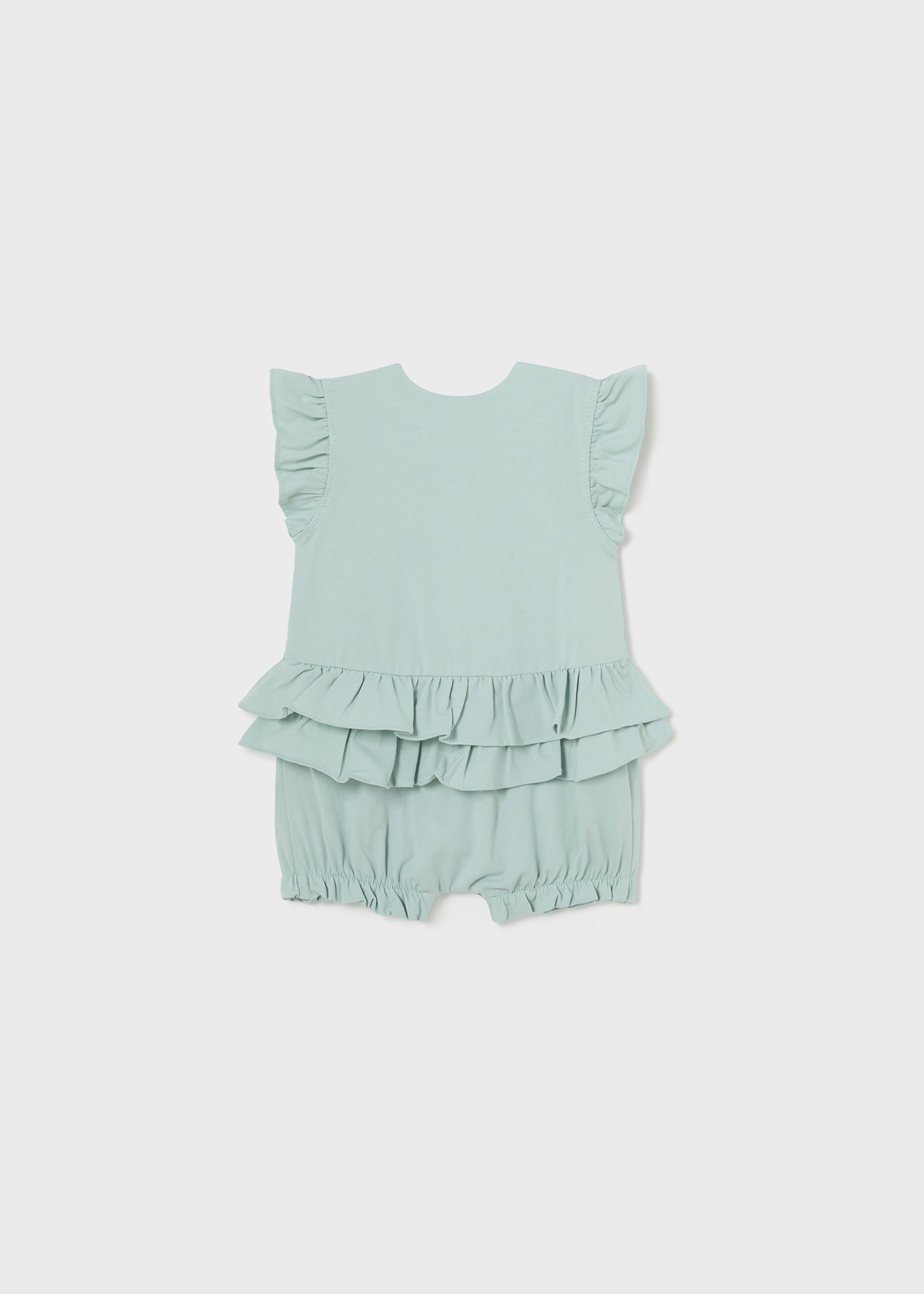 Conjunto de 2 macacões para recém-nascidos da Better Cotton, cor Jade.