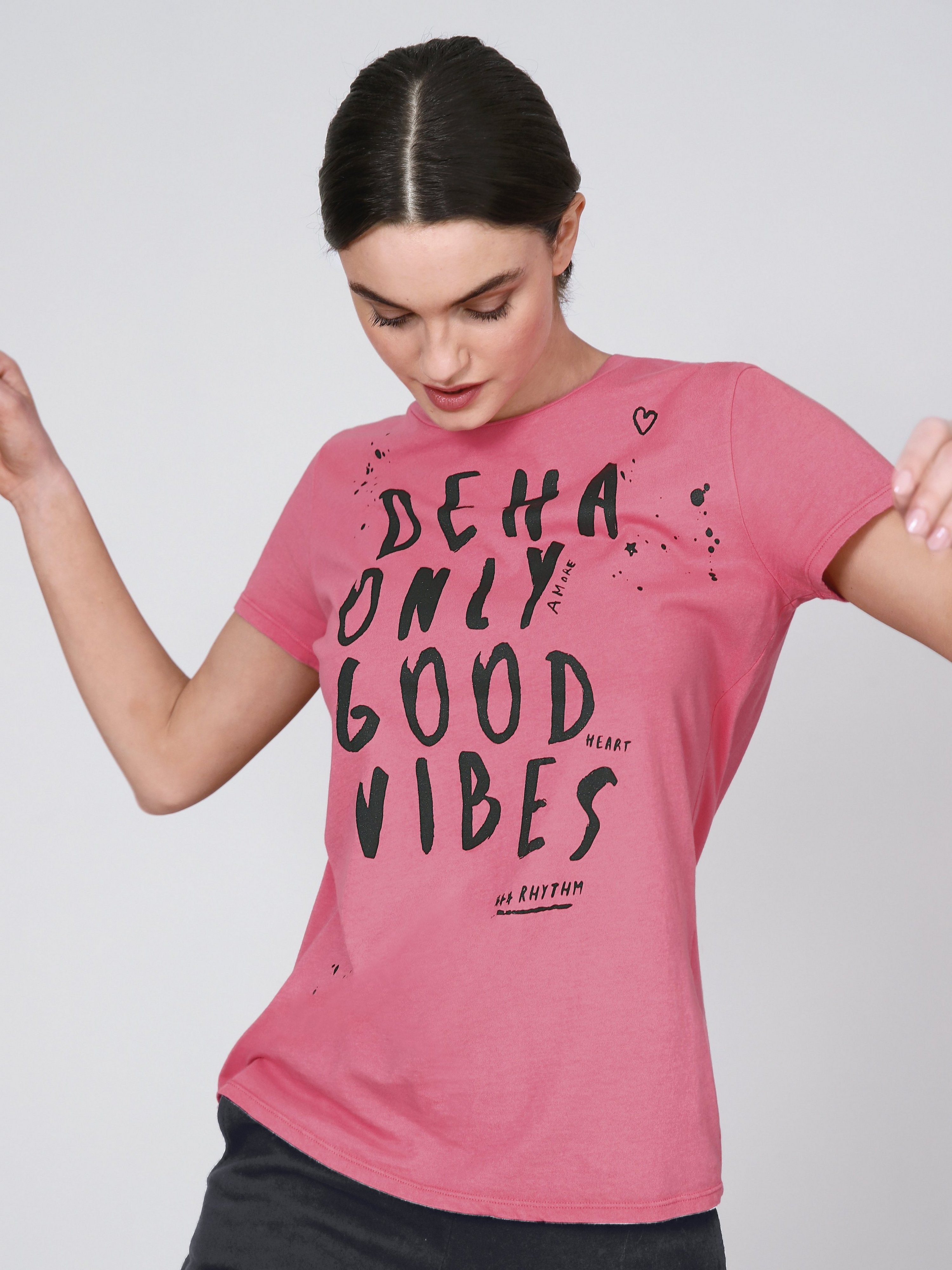 Rundhals-Shirt mit 1/2-Arm