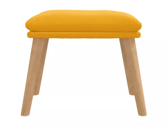 Repose-pied Jaune moutarde 45x29,5x35 cm Velours