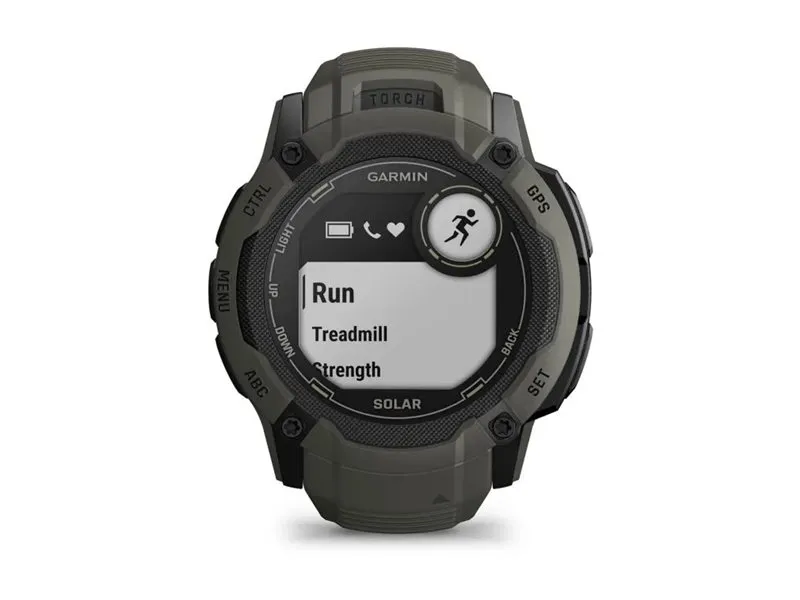 Garmin Instinct 2X Solar - 50 mm - fiberforstærket polymer - Ja smart ur med bånd - håndledsstørrelse: 145-228 mm - monokrom - 64 MB - Bluetooth, ANT  - 67 g - mosgrøn