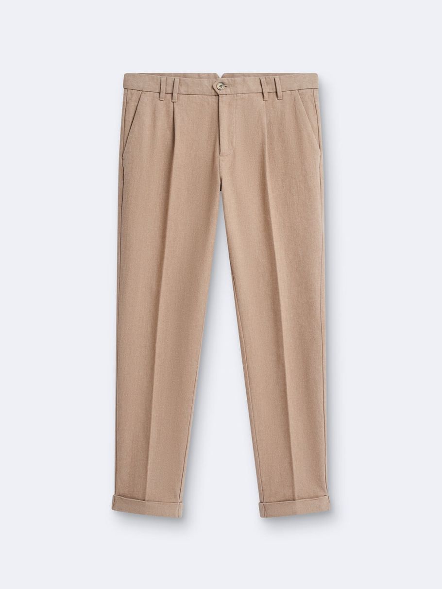 Chino en coton élasthane uni