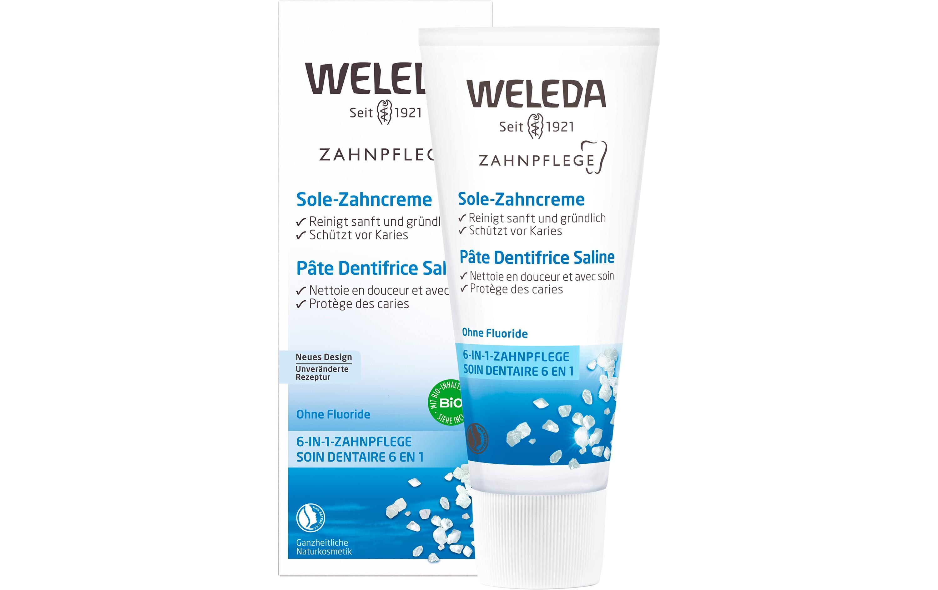 Zahncreme Sole 75 mlNatürliche Zahnpasta bietet Schutz vor Karies und Zahnstein
