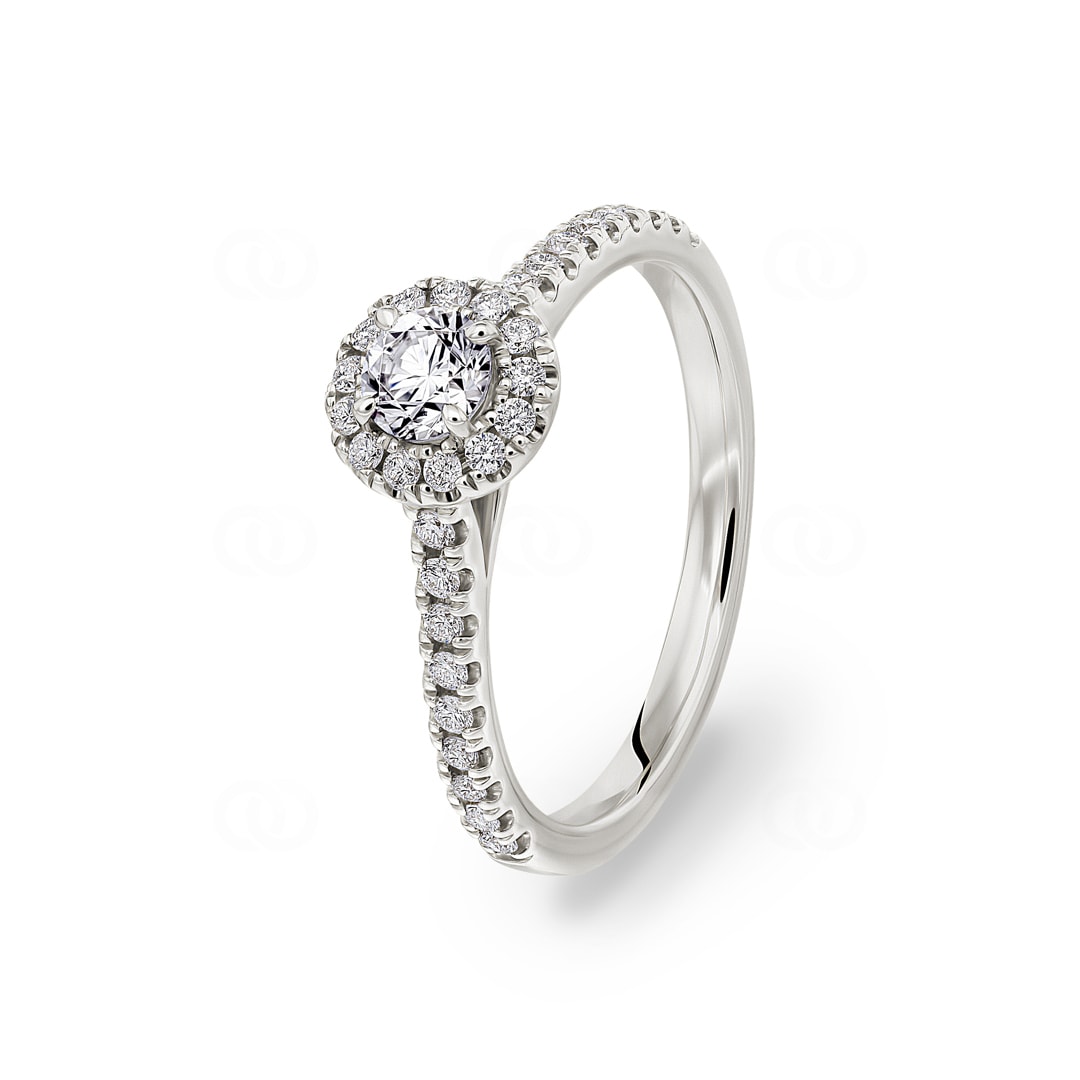 Halo Diamantring 750/18 K Weissgold 0.56 ct G/si