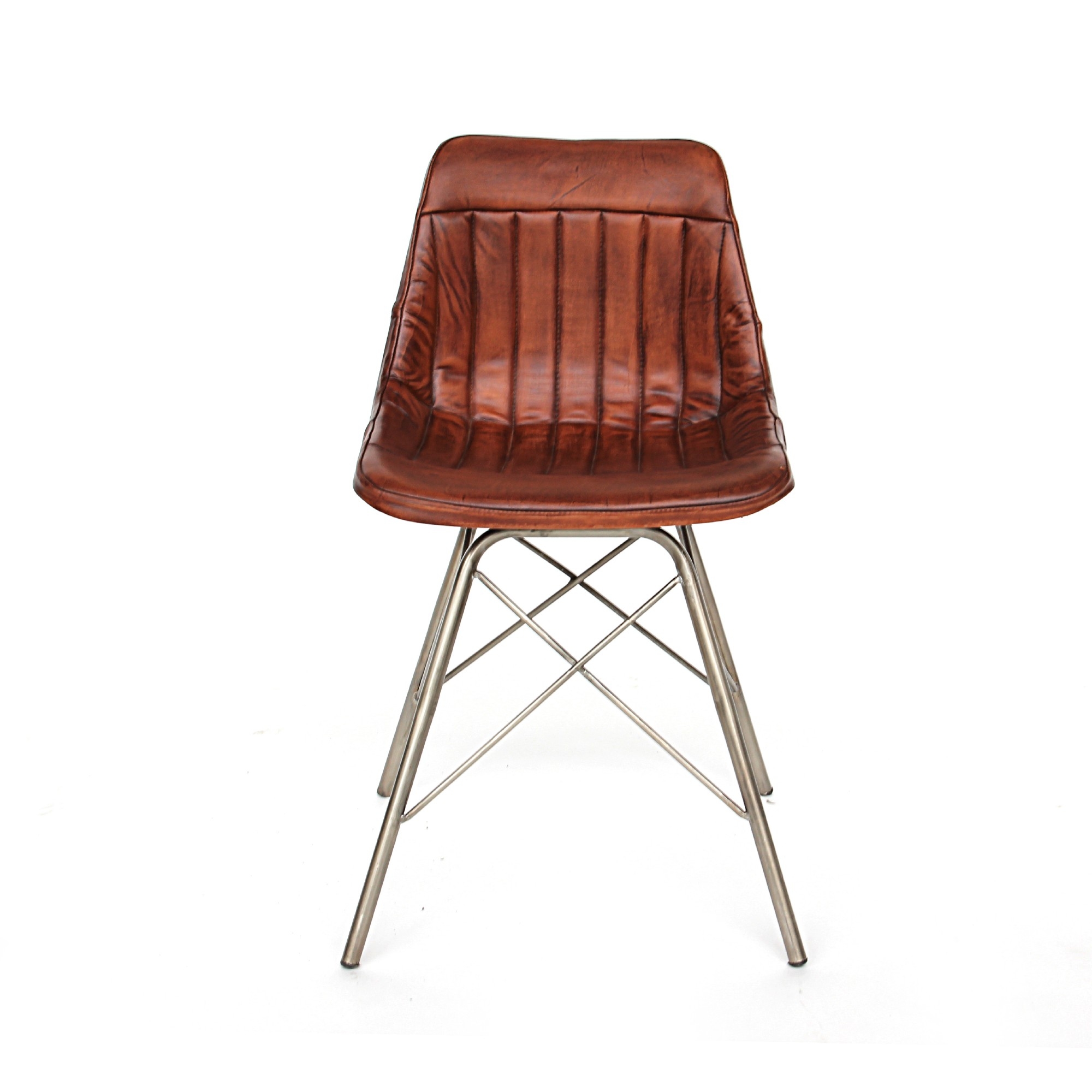 Lederstuhl 'Assange-Cuir', braun, B 49 cm, L 52 cm, H 78 cm von fischer's lagerhaus