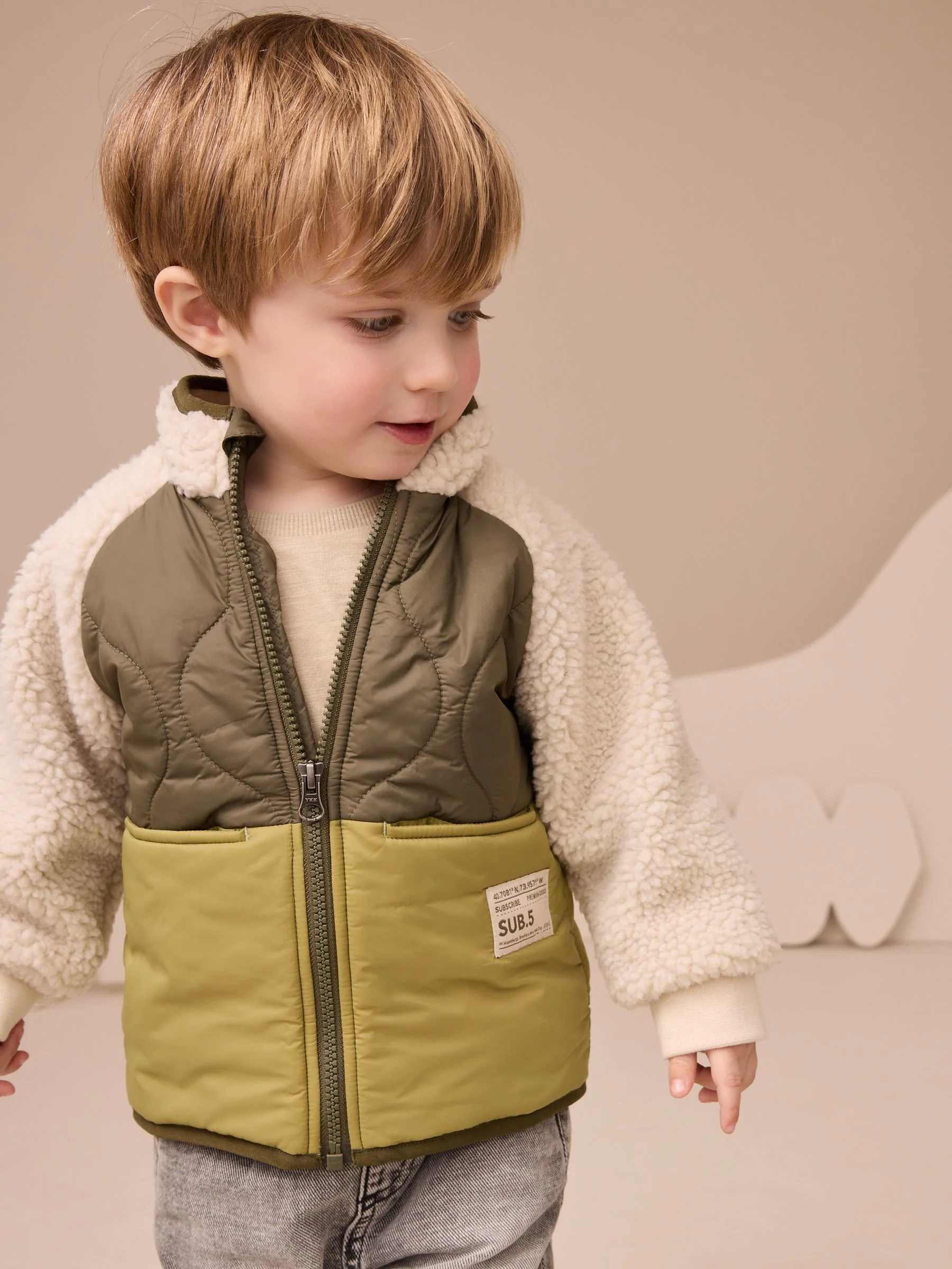 Groen Borg nylon - Bomber Nylon Colourblock Shacket (3mths-7yrs)