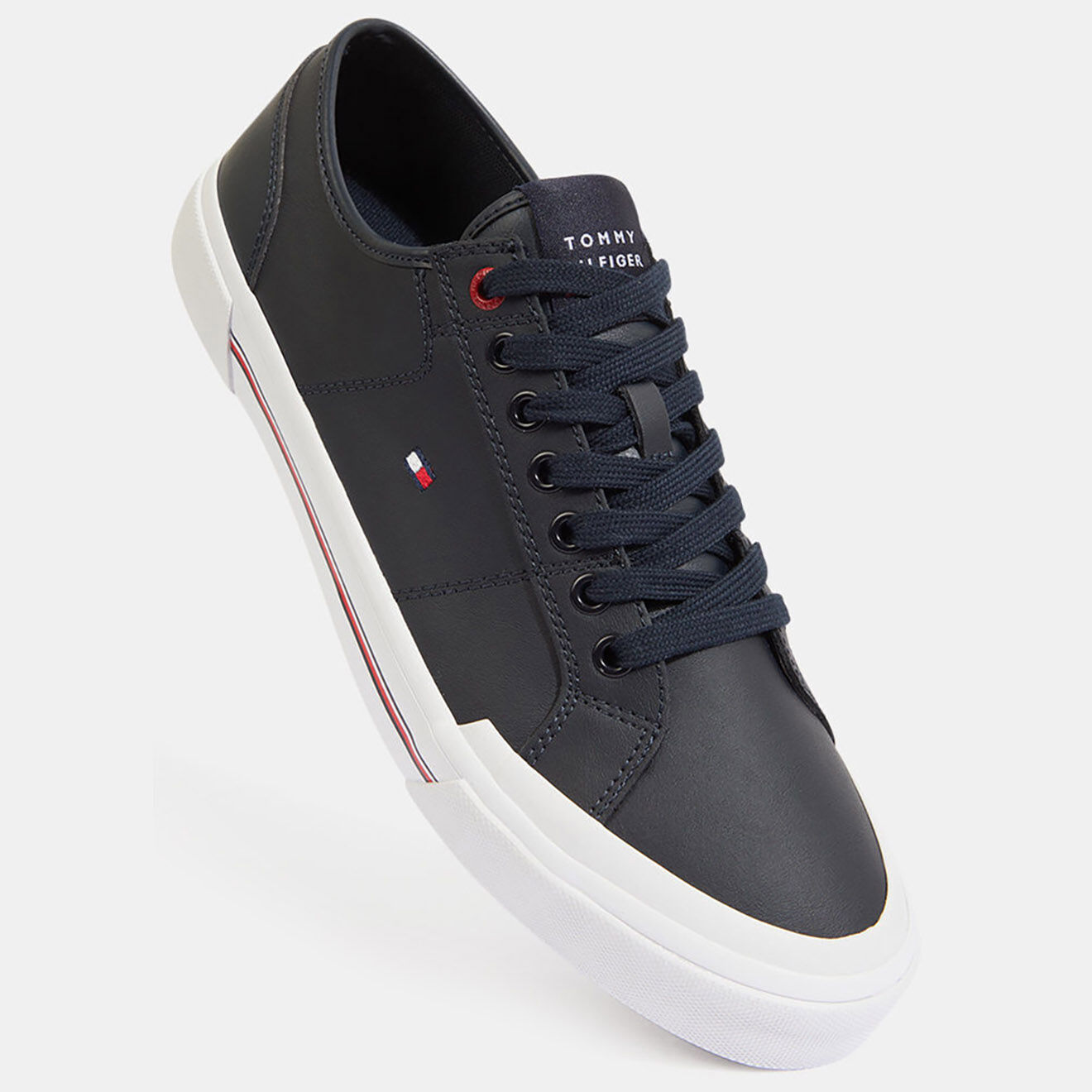 Tommy Hilfiger Baskets en Cuir Corporate bleu marine
