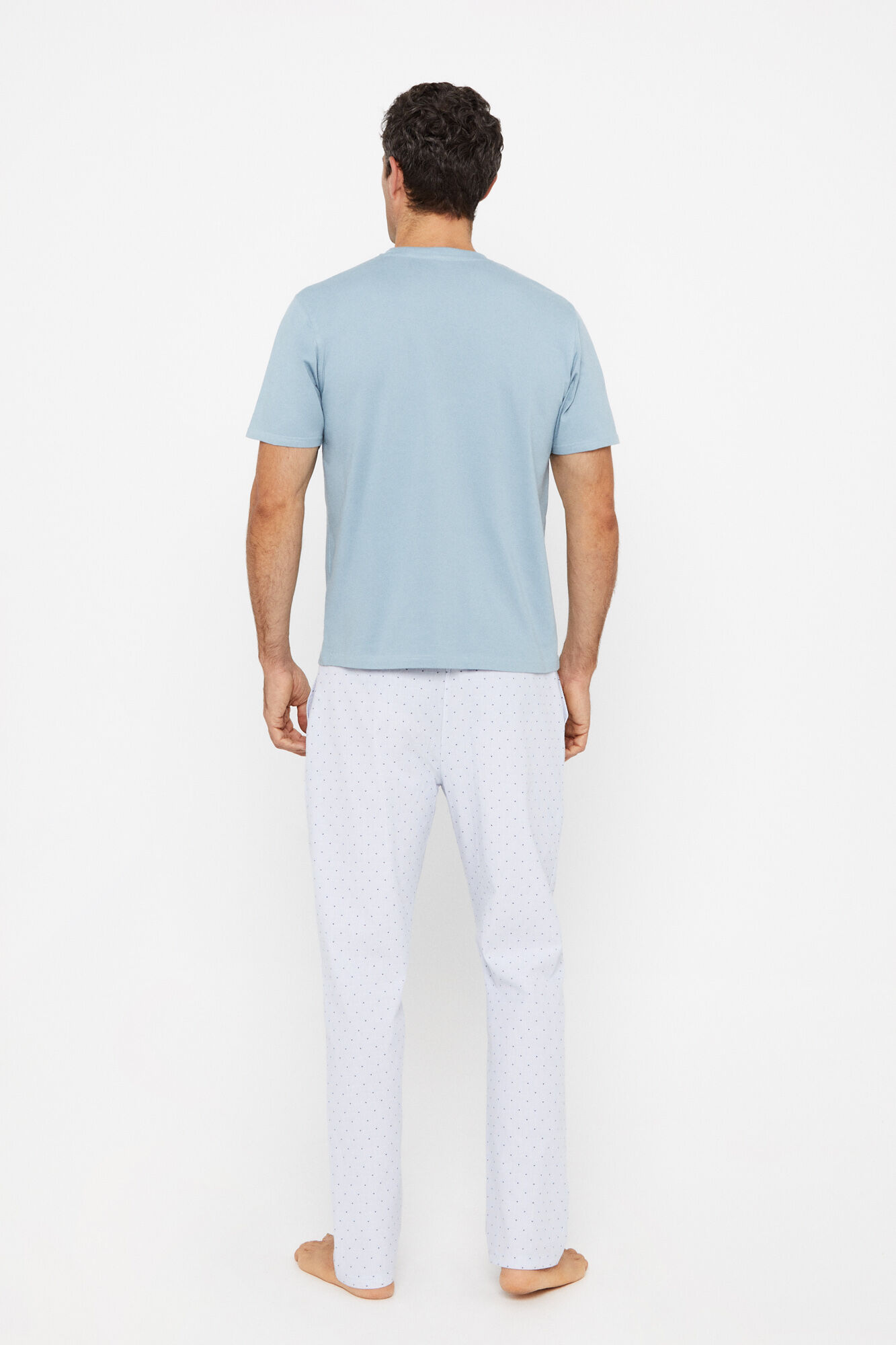 Conjunto de pijama de malha e tecido - Verde