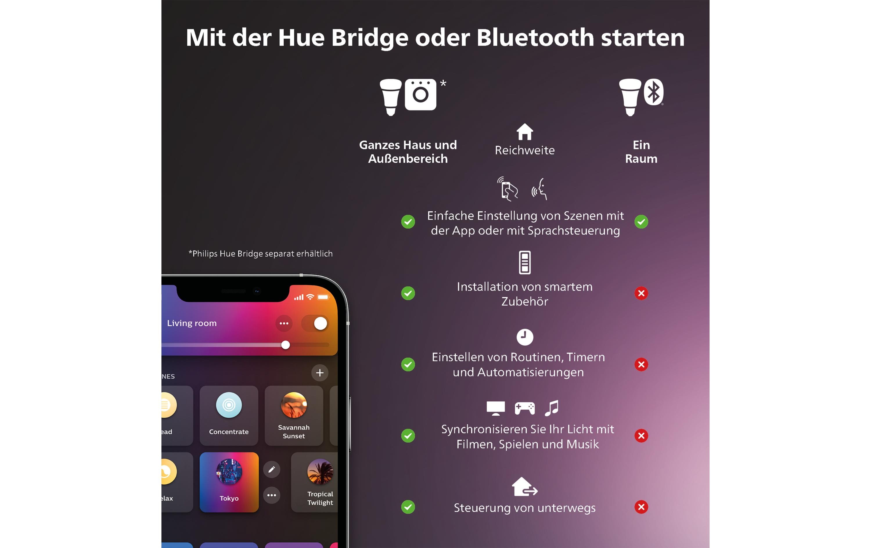 White & Col. Amb. Go Tragbare Tischleuchte schwarz 370 lm<br>Tragbare intelligente Tischleuchte für den Aussenbereich (IP54)