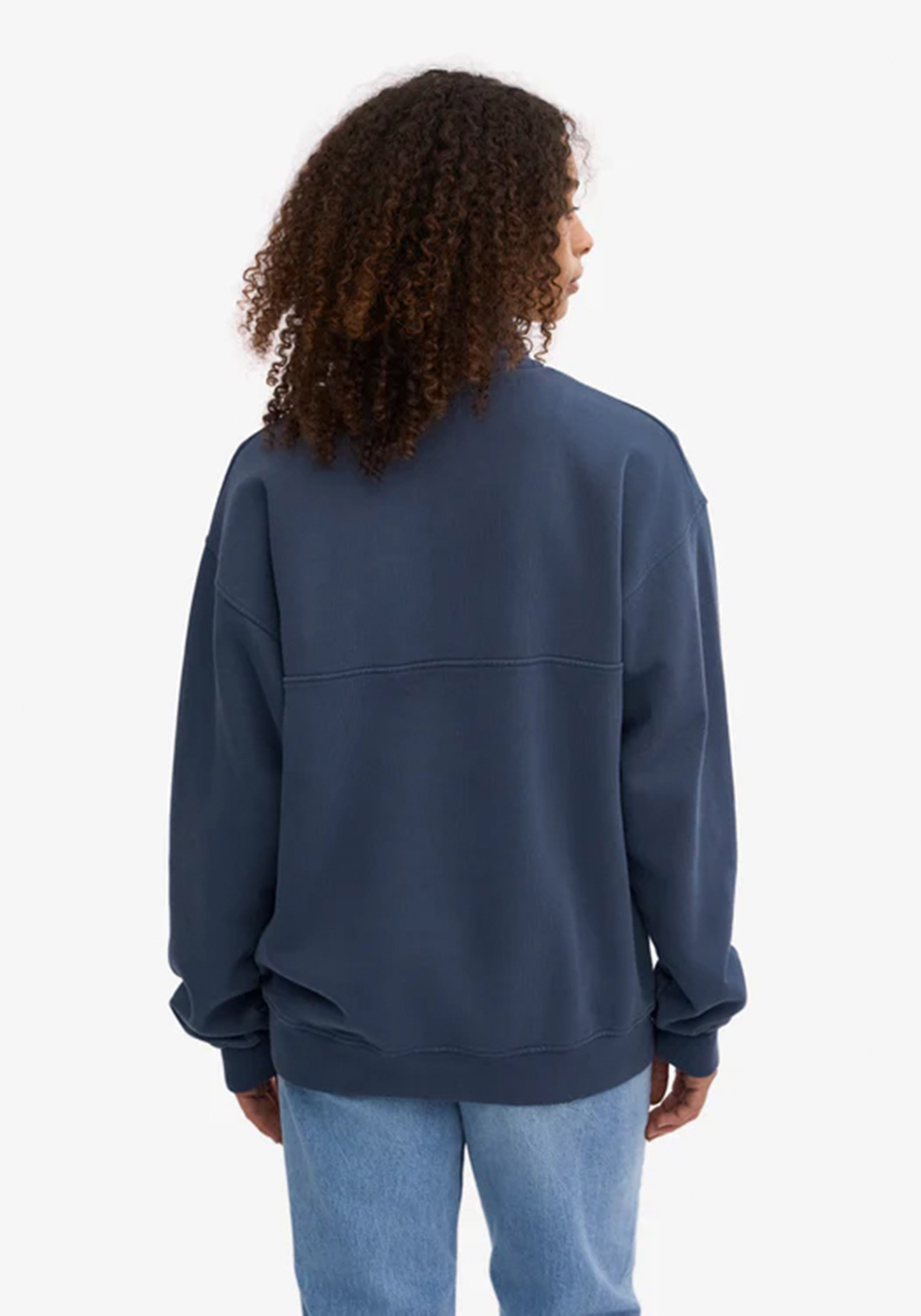 Colorful Standard Quarter-Zip Sweatshirt Petrol Blue
