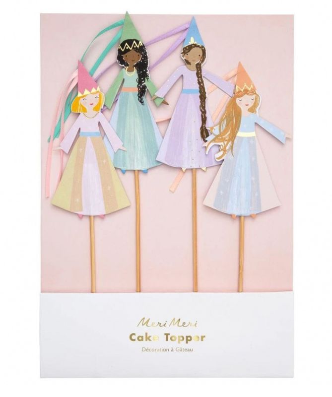 Meri Meri Magical Princess Prinsessetopper, 4 stk.
