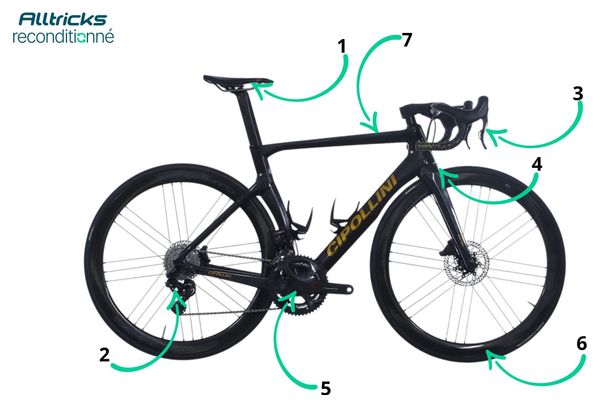 Vélo de Route Cipollini NK1K DB Campagnolo Super Record EPS 12V 700 mm Carbon / Noir/Or 2021 - Produit Reconditionné