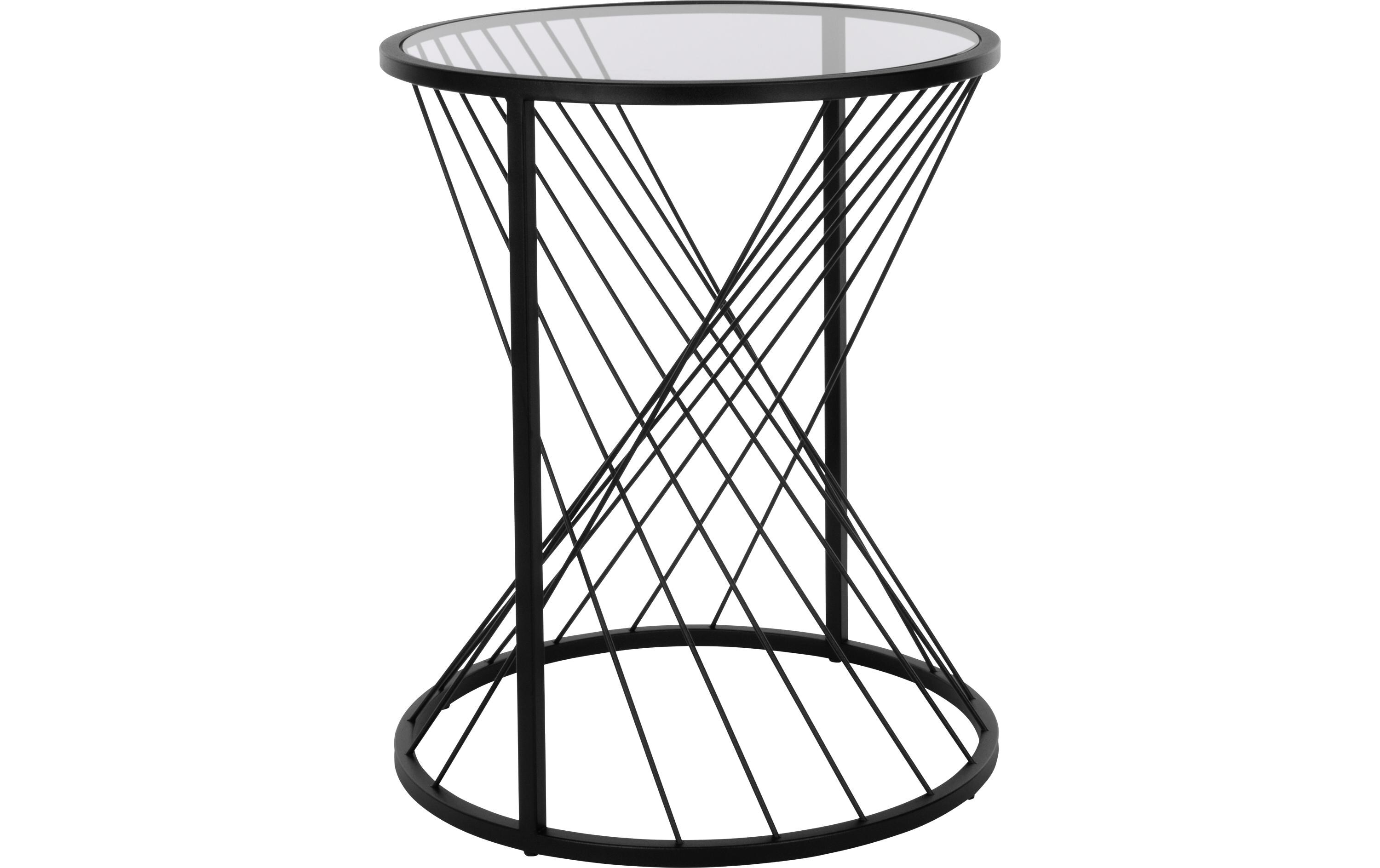 Beistelltisch Otawara Ø 46 x 55 cm, SchwarzRunder Beistelltisch für zusätzliche Stauraummöglichkeiten