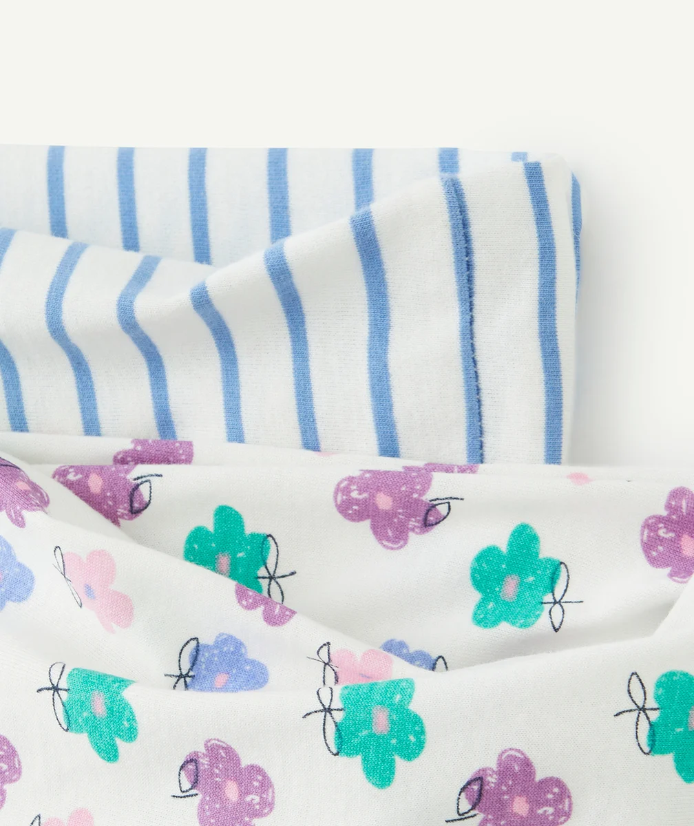 LOT DE 2 SNOODS BÉBÉ FILLE AVEC IMPRIMÉ COLORIS PASTEL