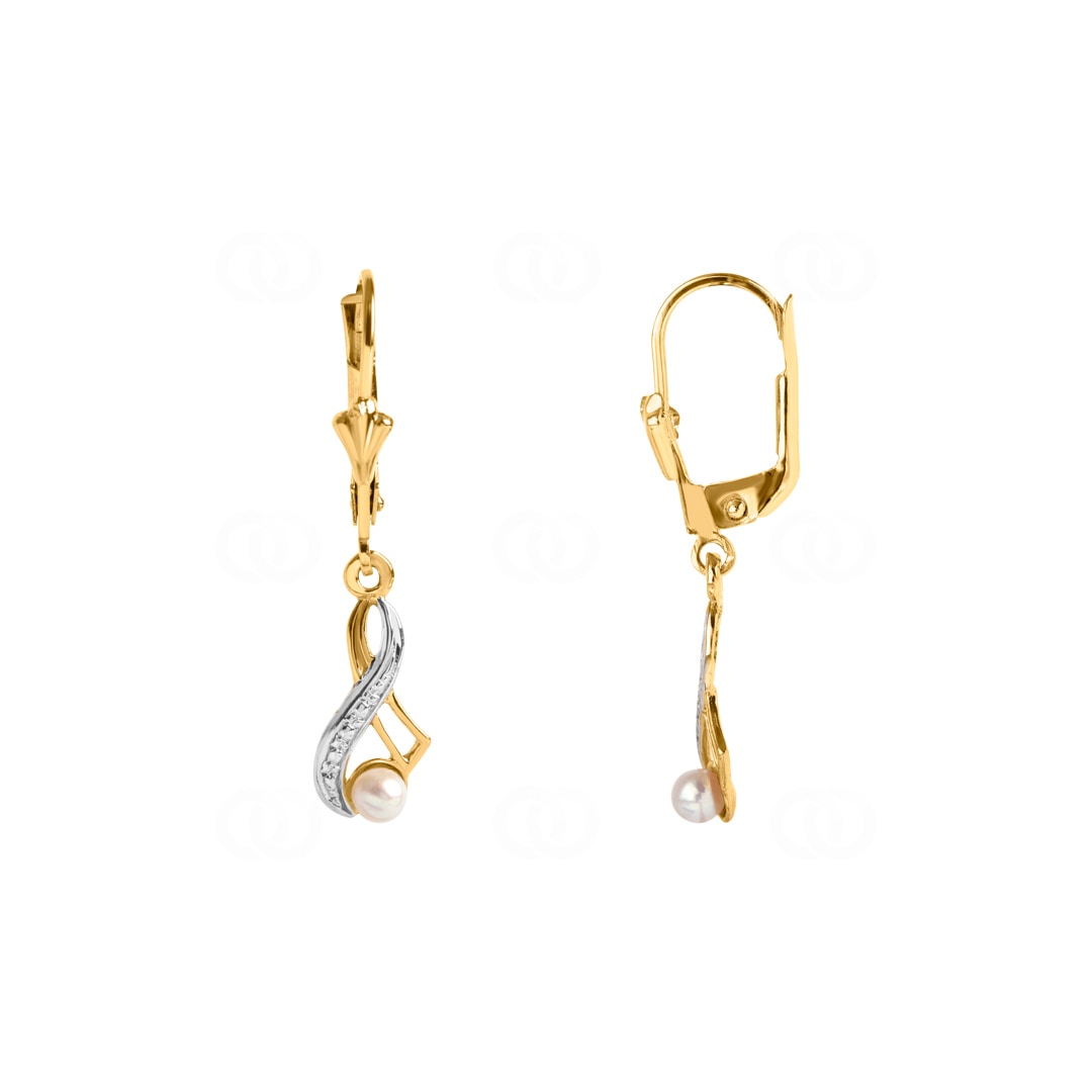 Ohrhänger 750/18 K Gelbgold mit Süsswasserzuchtperle Ø 4mm