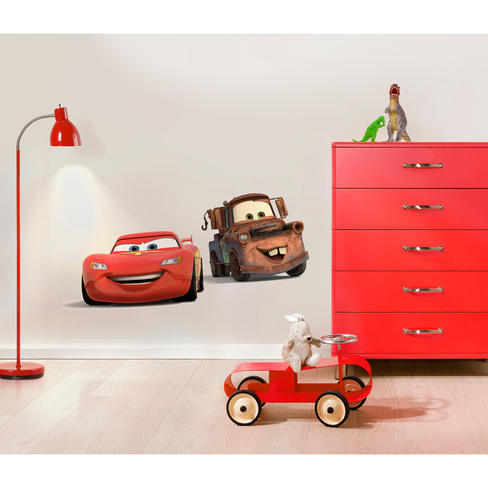 Wandtattoo CARS FRIENDS - braun-rot - 50x70 cm