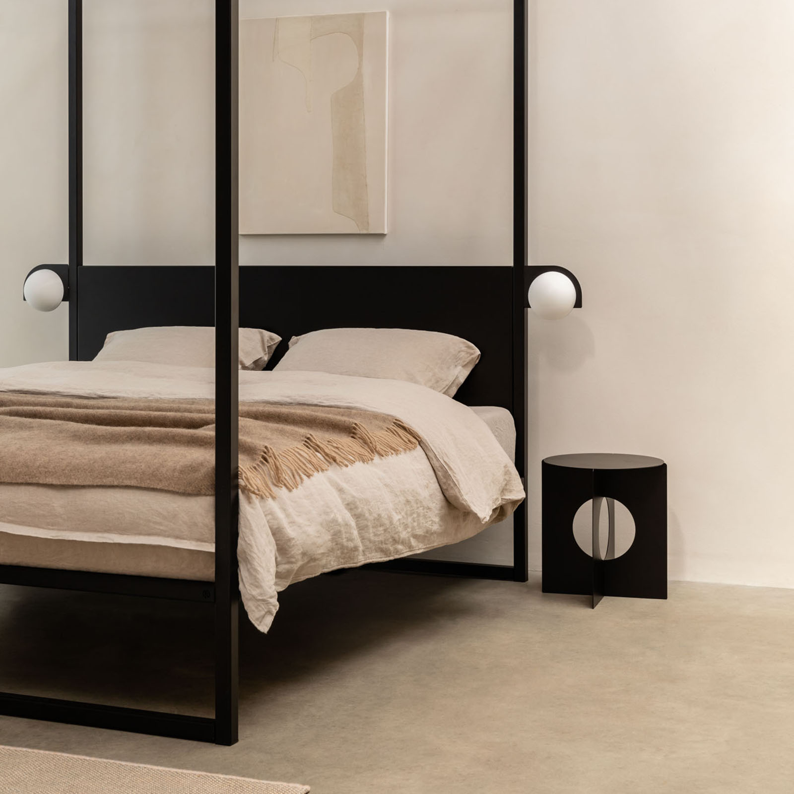 Hemelbed bedframe °02 | Zwart 160 x 220 cm