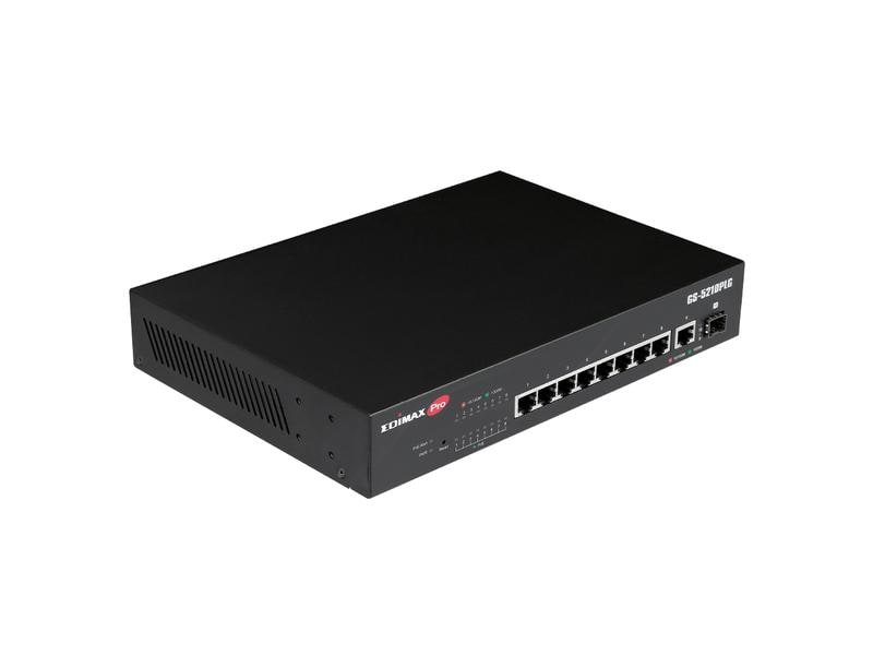 Edimax Pro PoE  Switch GS-5210PLG 10 Port 10-Port Gigabit PoE  Web Smart Switch für Langstrecken mit 1 SFP-Port