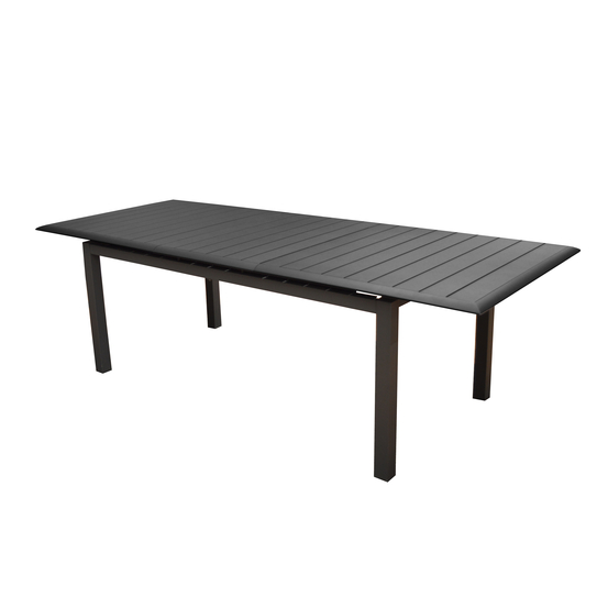 Table de jardin Louisiane grise en aluminium - 247x100x75 cm