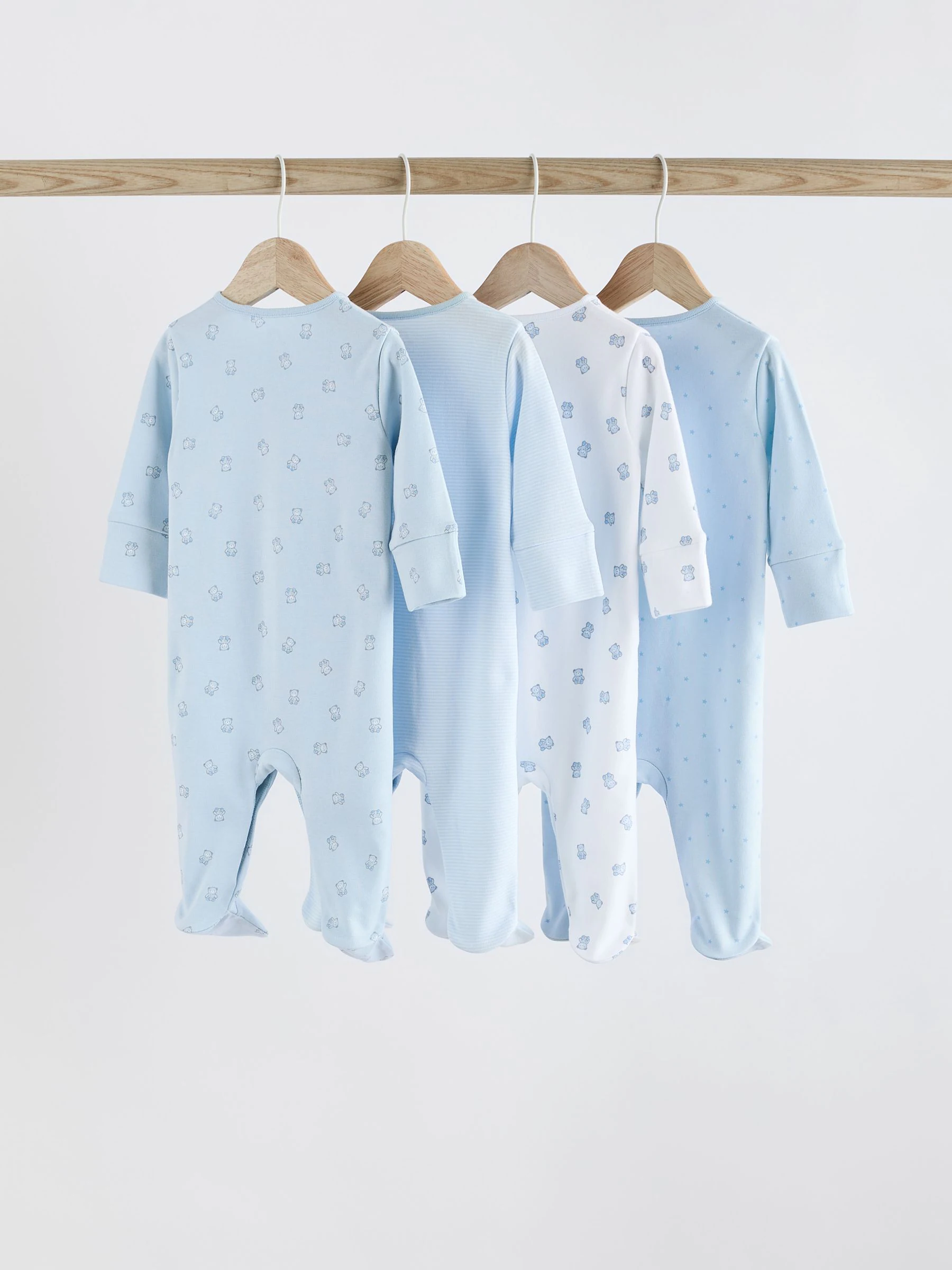 Blauw - Babypyjama met berenprint (0-2jr)