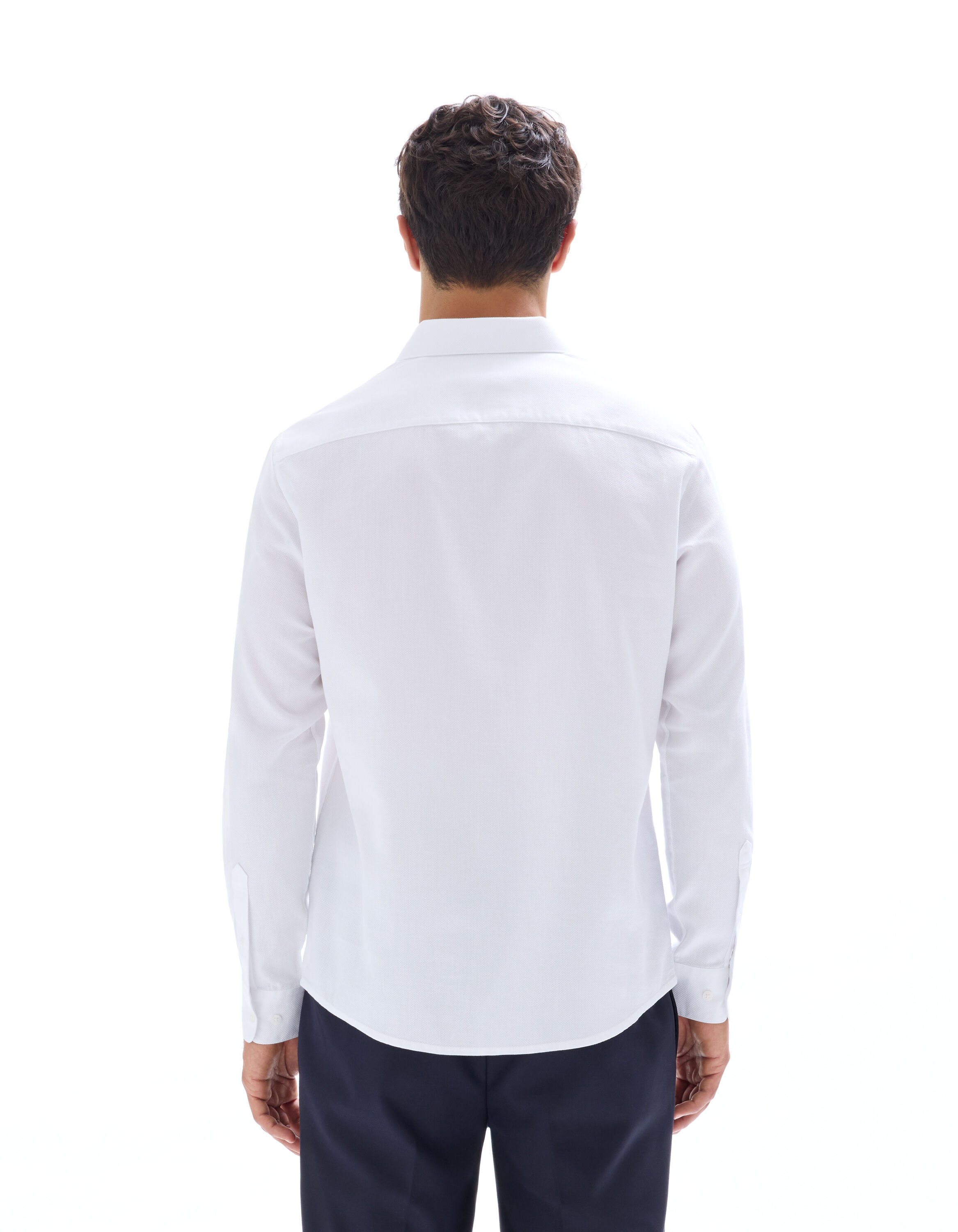 Chemise regular nid d'abeille 100% coton - blanc