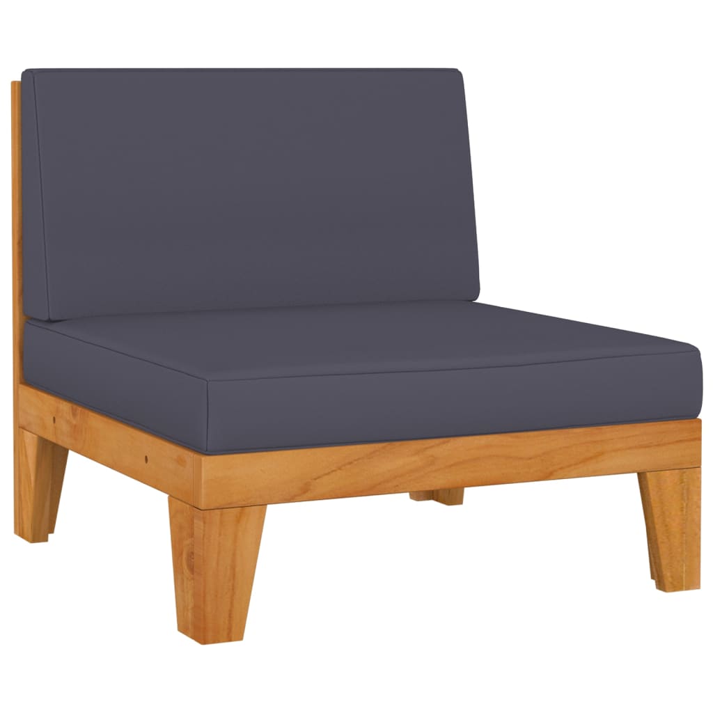 Salon de jardin meuble d'extérieur ensemble de mobilier 11 pièces avec coussins bois d'acacia solide