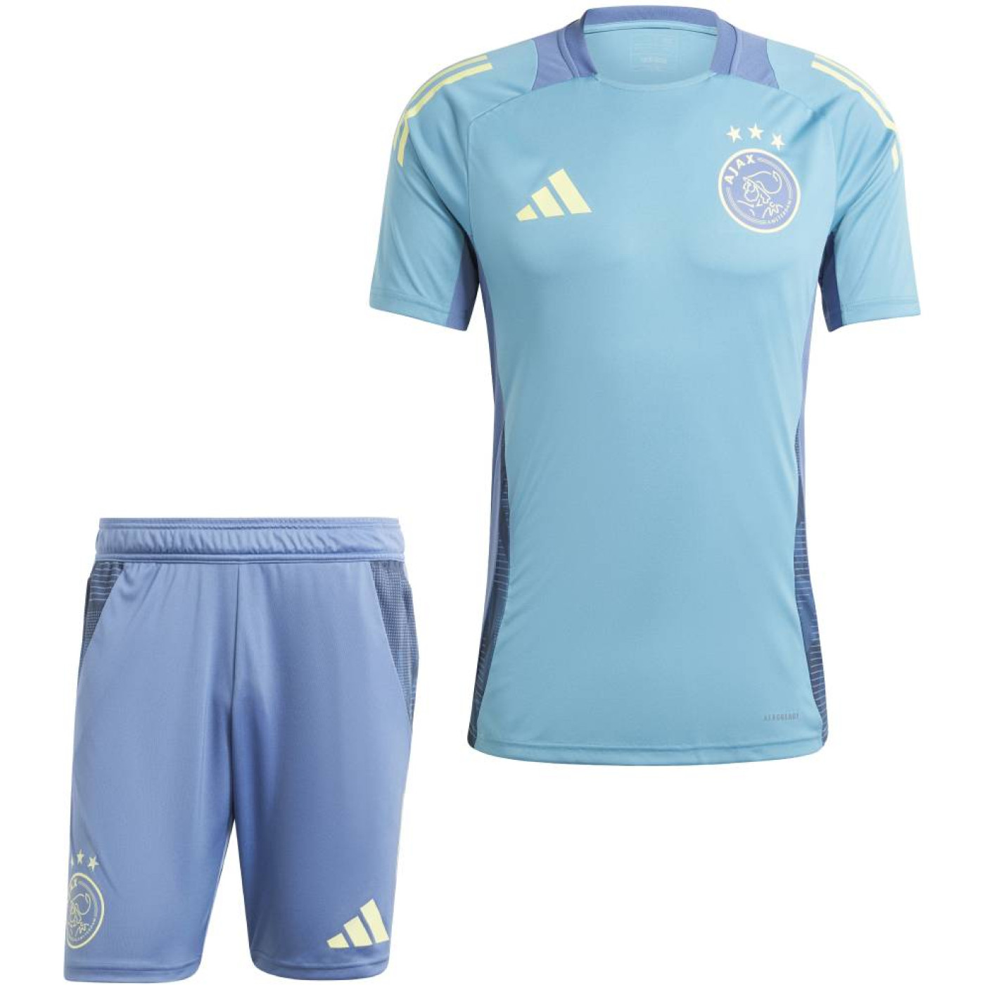 adidas Ajax Trainingsset 2024-2025 Lichtblauw Blauw Geel