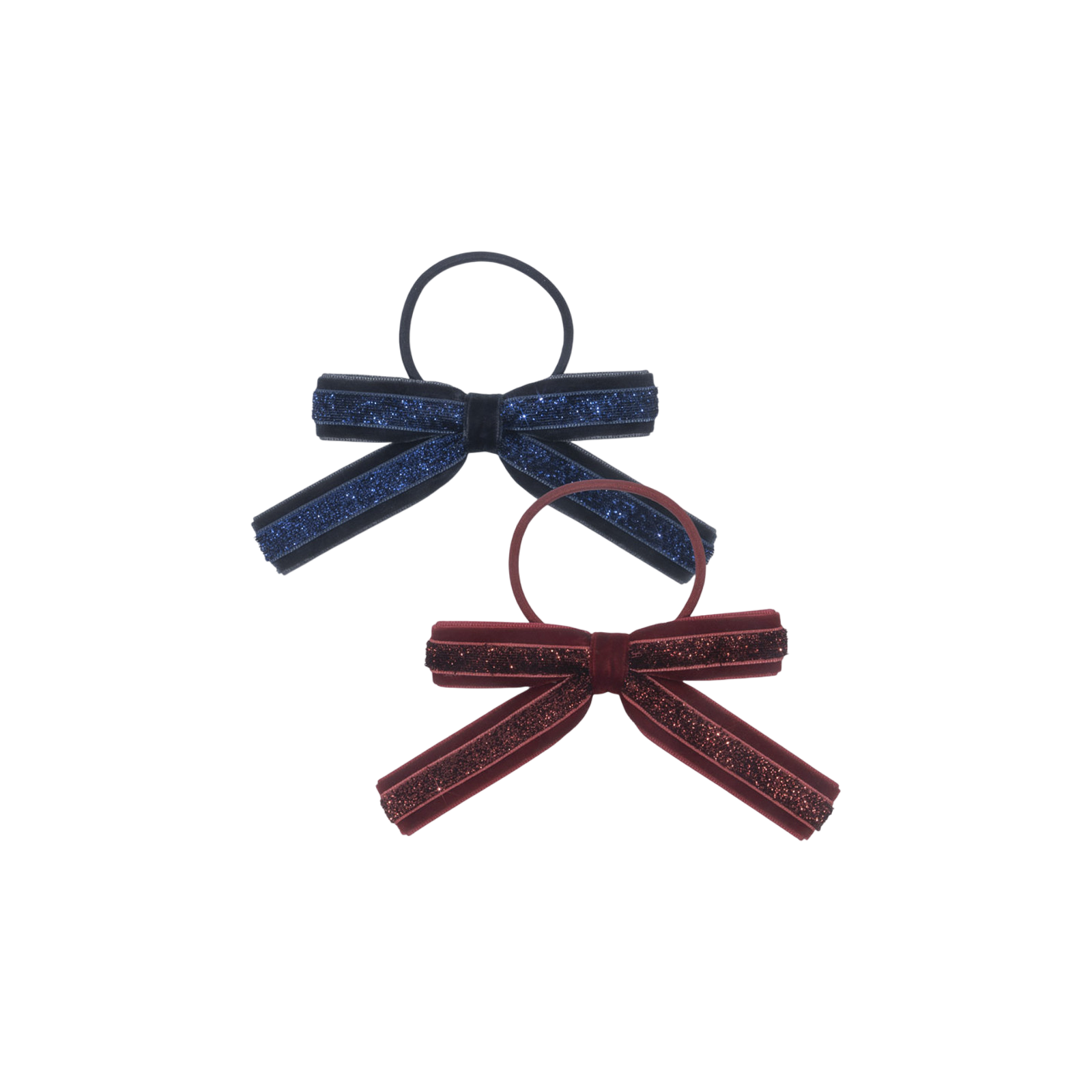 Haargummi 2er Set Velvet Bow Red Navy