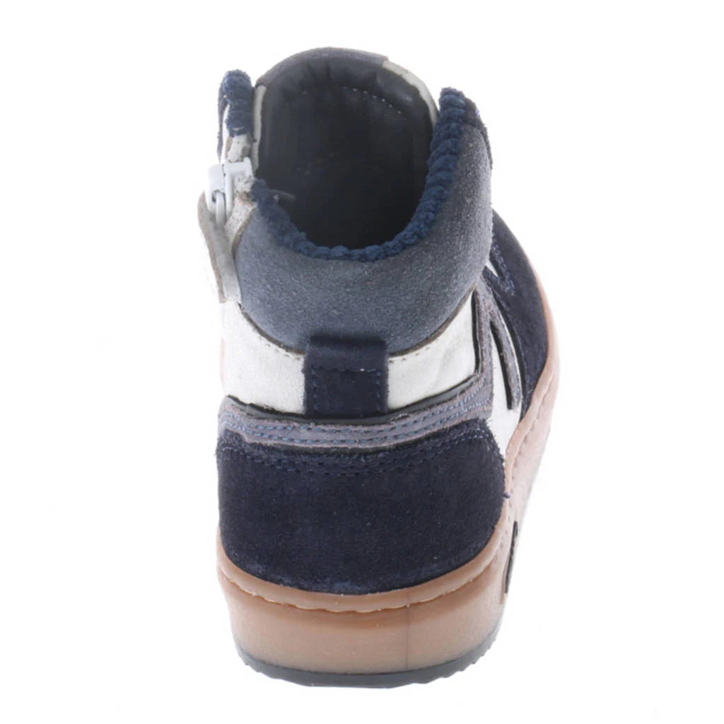 Pinocchio leren sneakers donkerblauw/wit
