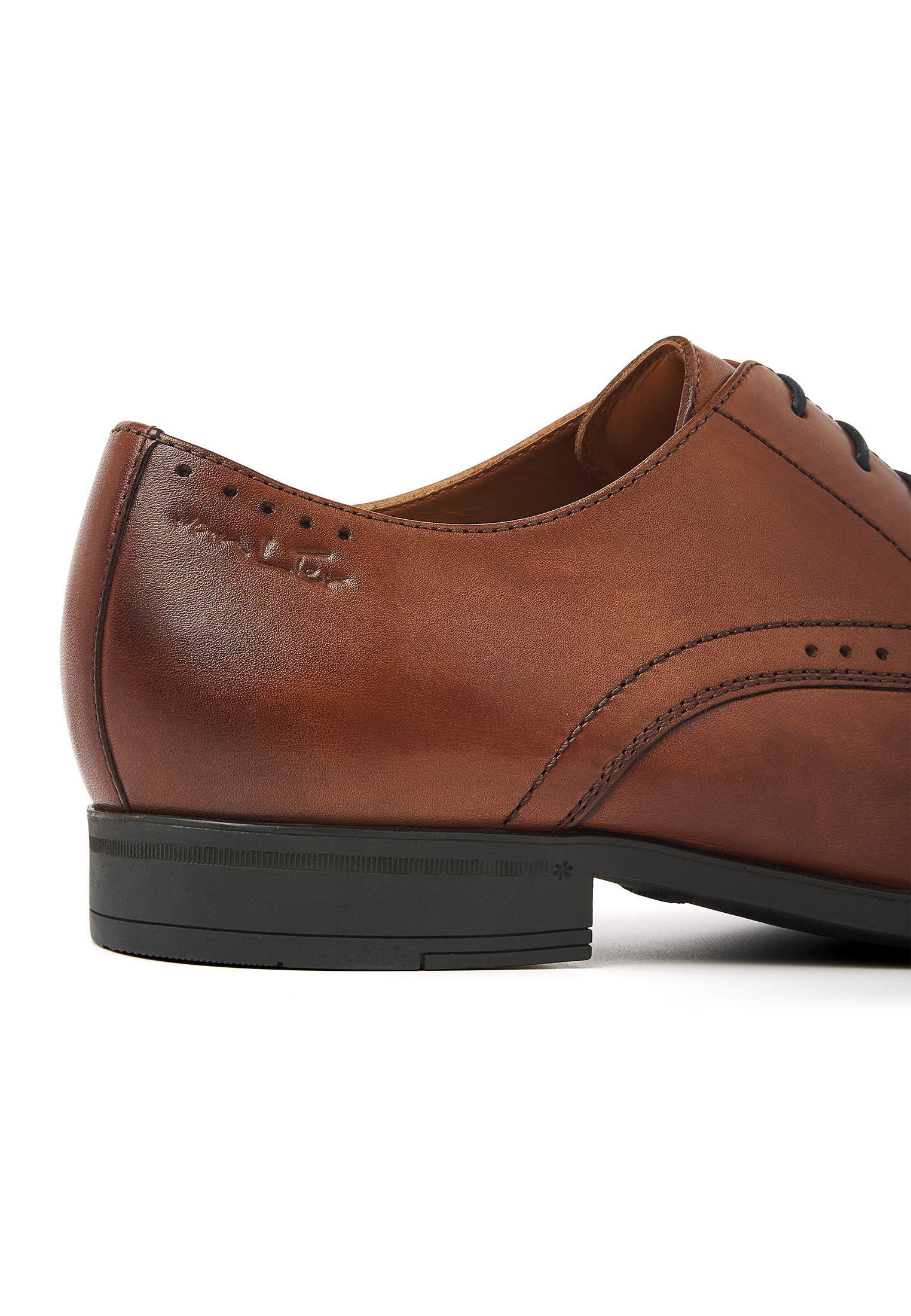 Cognac gladleren Portofino veterschoen