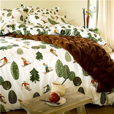 Linge de lit motif sports d'hiver - BECQUET CRÉATION