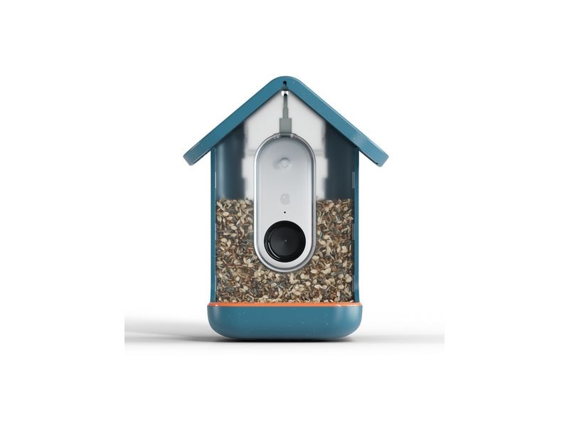 Birdbuddy Futterspender 2.0 mit Solardach und AI Vogelerken Vogelhaus mit integrierter Kamera und Solardach