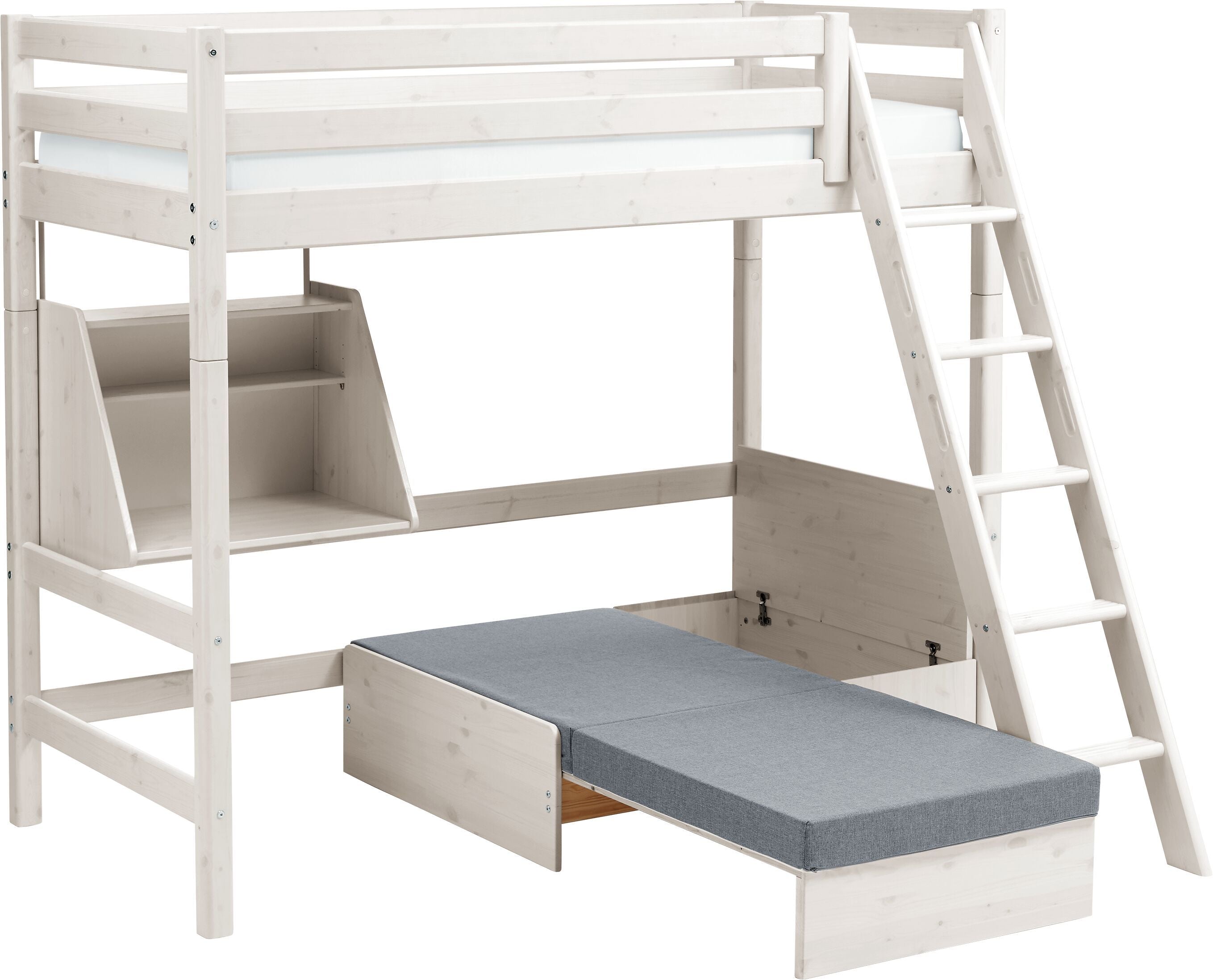 Flexa CLASSIC Hochbett - White Wash / B: 179.0 cm x T: 210.0 cm x H: 185.0 cm