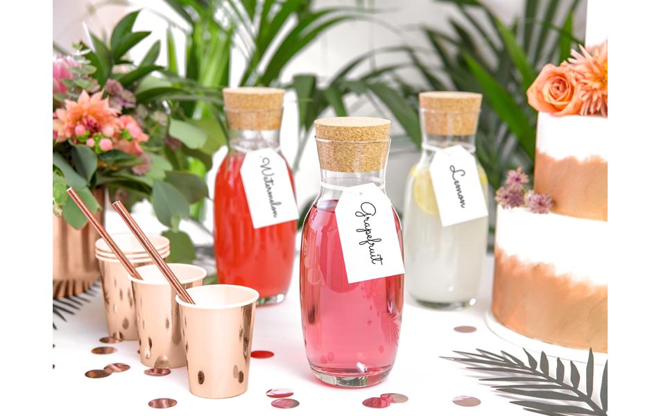 Einwegbecher Uni 220 ml, 6 Stück, RosegoldPappbecher für Partys