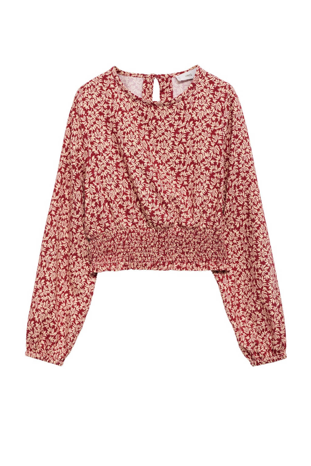Mango Kids longsleeve met all over print donkerrood