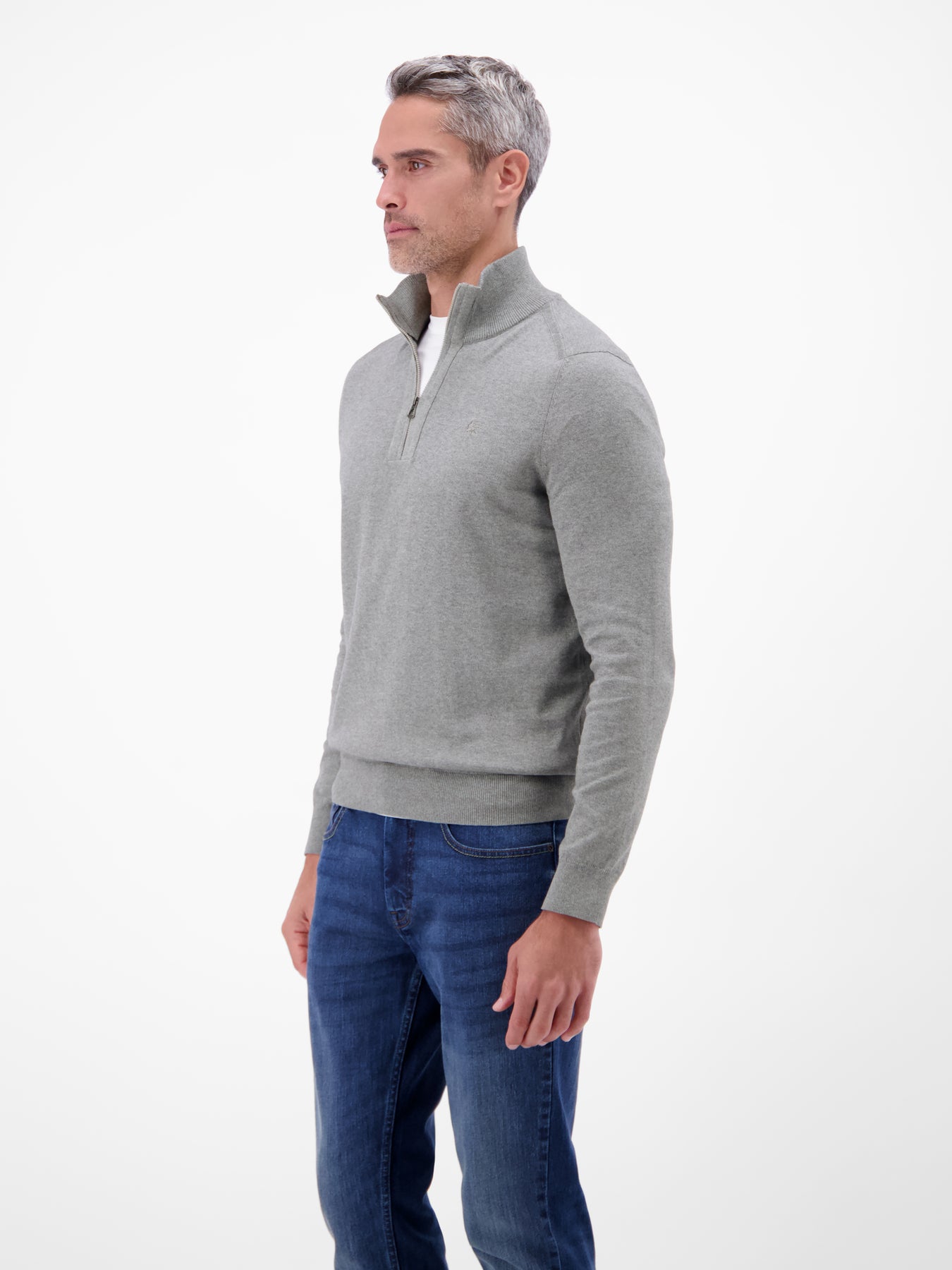 Flachstrickpullover mit Troyerkragen