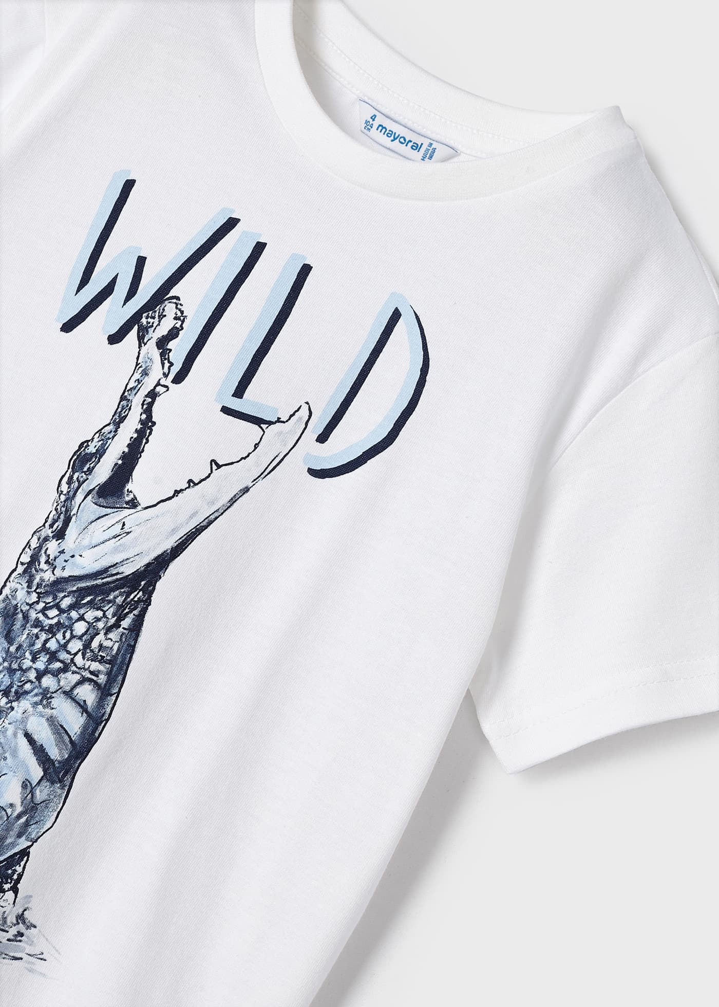 Conjunto infantil masculino com estampa em algodão sustentável.