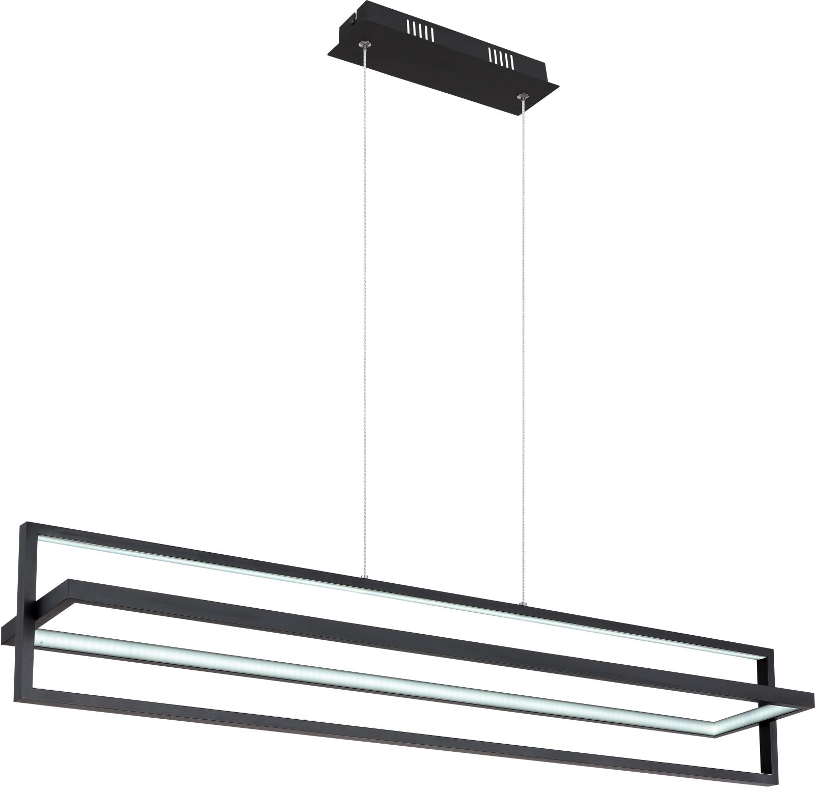 LED-Hängeleuchte - schwarz matt - opal - mit Fernbedienung