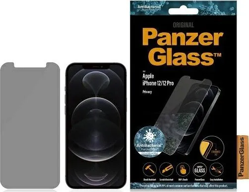 PanzerGlass™ | Privacy Edition - Skærmbeskyttelse til mobiltelefon - Standard-fit - Krystalklar | Apple iPhone 12/12 Pro