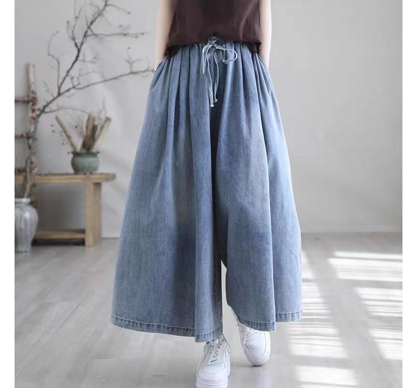 Taragon - High Rise Washed Wide Leg Jeans