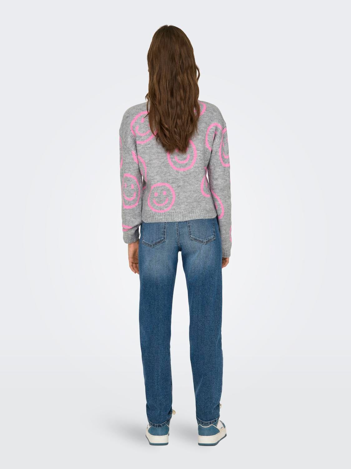 ONLHAPPIE Strickpullover Light Grey Melange