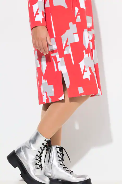Sweatkleid mit grafischen Druck, Kapuze, Langarm, OEKO-TEX, hellrot