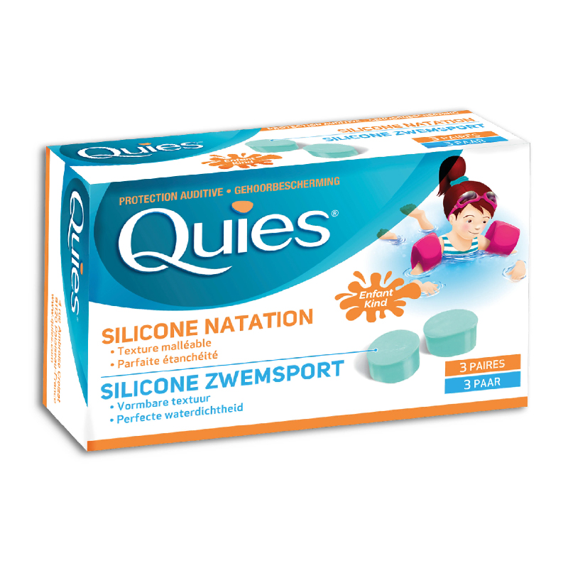 QUIES Wassergehörschutz<br>3 Paar, Silikon Kinder