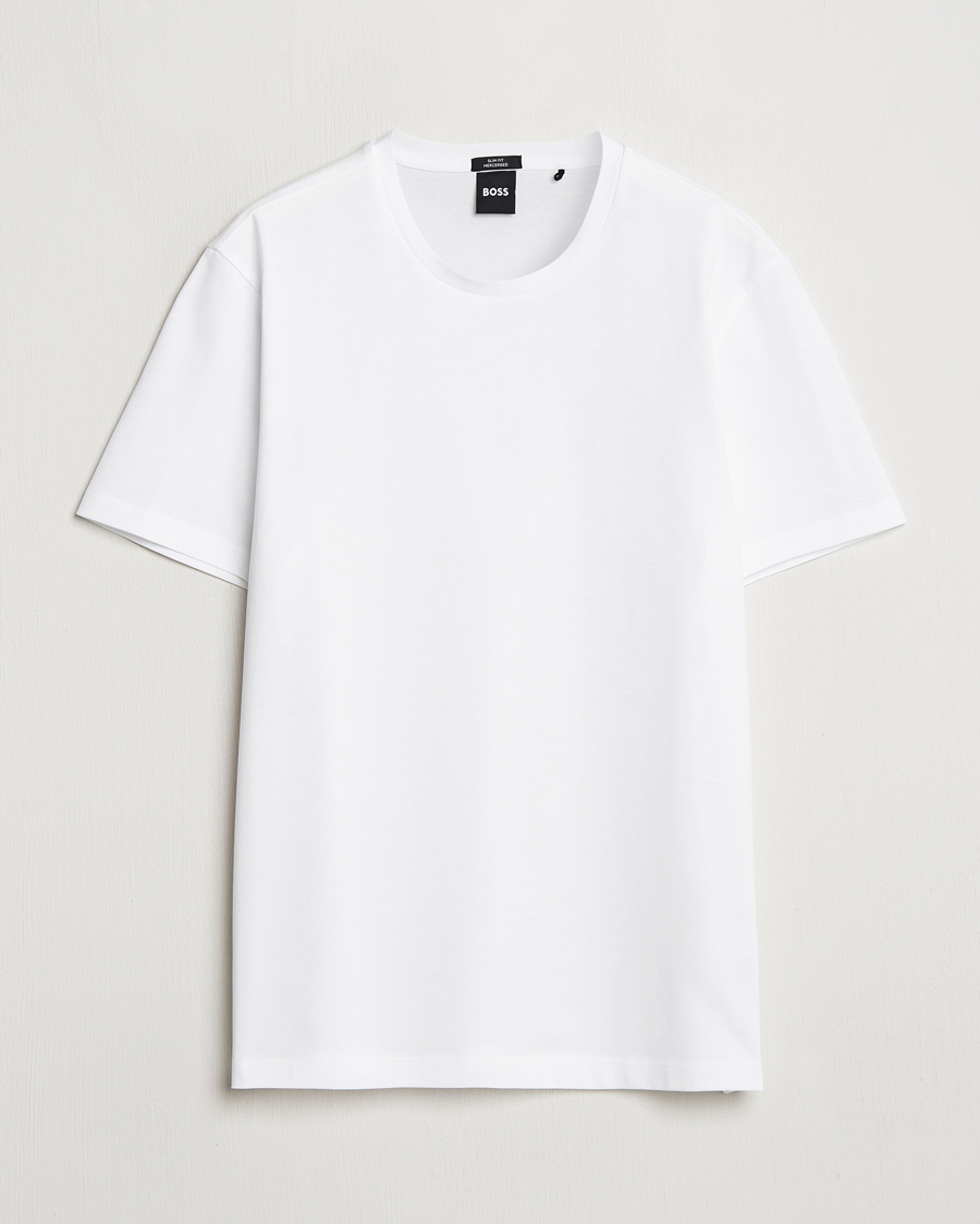 BOSS BLACK Tessler Mercerized Crew Neck T-Shirt White