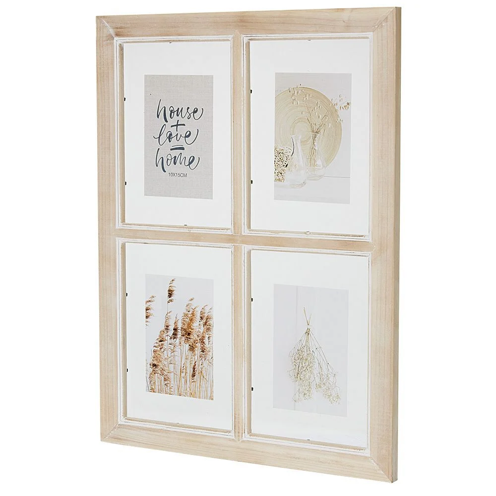 Cadre photo design Fenêtre en bois 4 vues