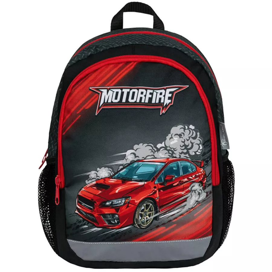 Belmil Kindergartenrucksack Kiddy Plus Kindergartenrucksack für 3-6 Jährige Kinder mit Brustgurt Motorfire
