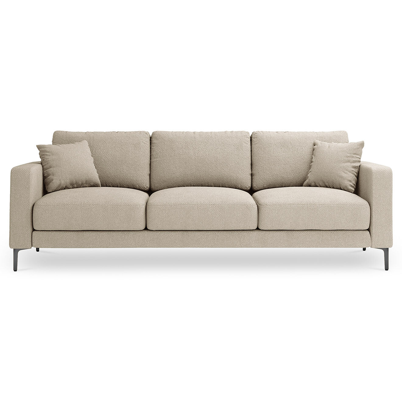 Mazzini Sofas Canapé Venus 3 Places beige - 220x92x90 cm